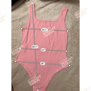 Pink Scoop Neck High Stretch Bodysuit One Piece Size M